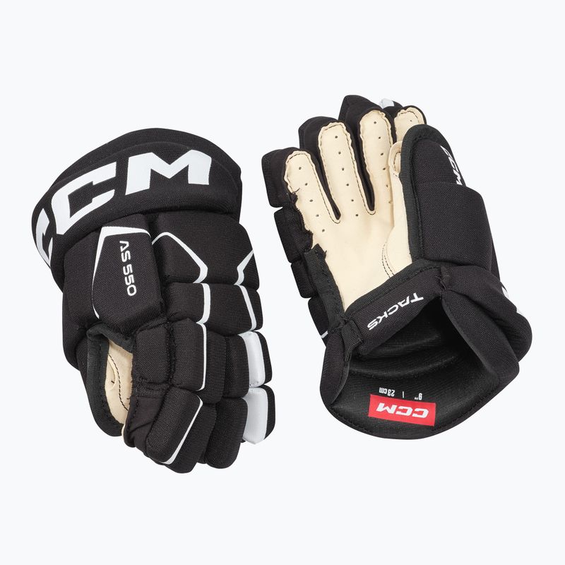 CCM Tacks AS-550 YTH schwarz/weiss Kinder Hockey Handschuhe