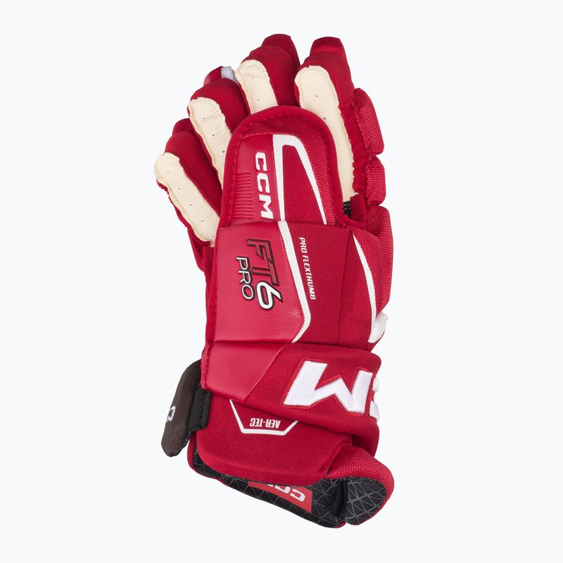 CCM JetSpeed FT6 Pro SR rot/weiße Hockeyhandschuhe 3