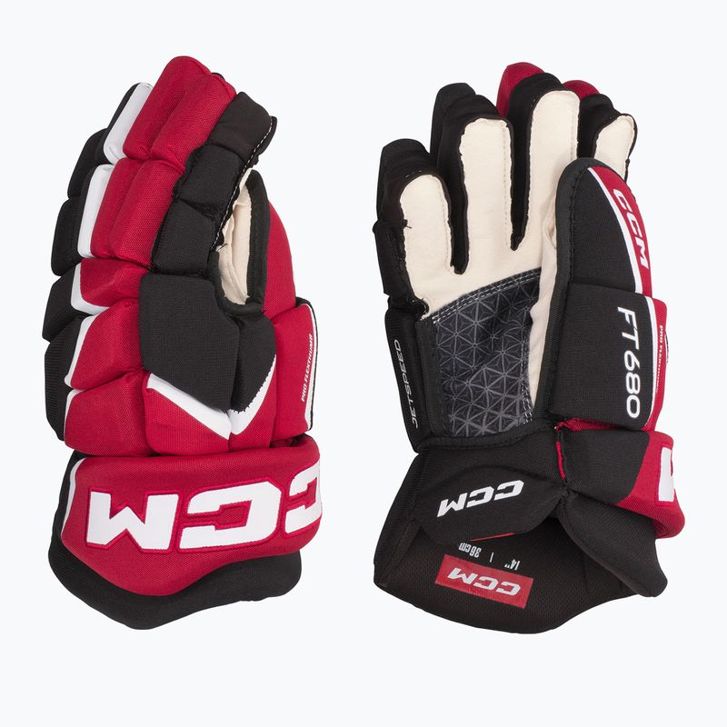 CCM JetSpeed Hockeyhandschuhe FT680 SR schwarz/rot/weiß