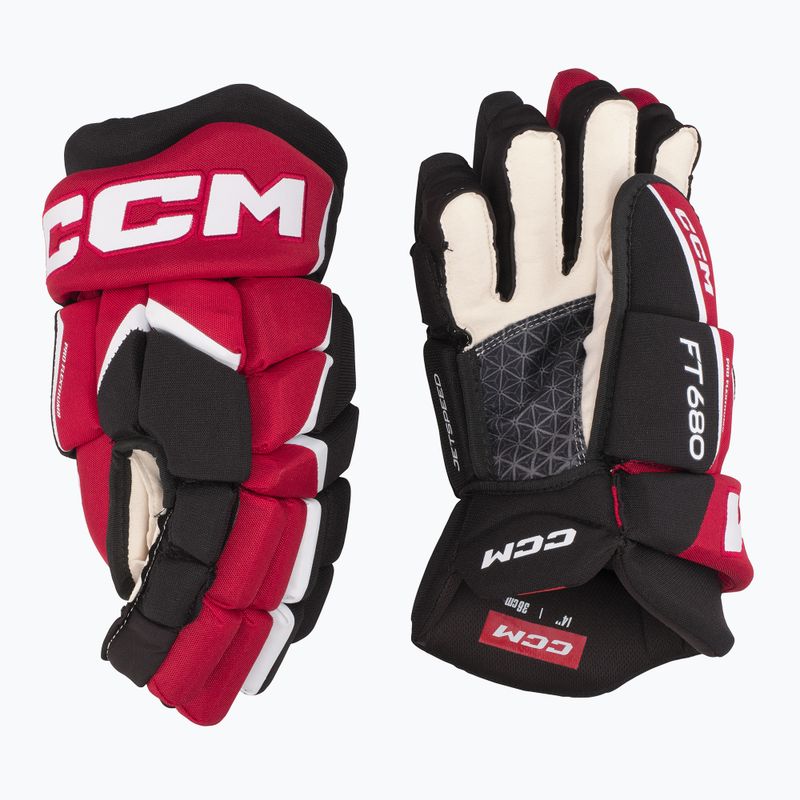 CCM JetSpeed Hockeyhandschuhe FT680 SR schwarz/rot/weiß