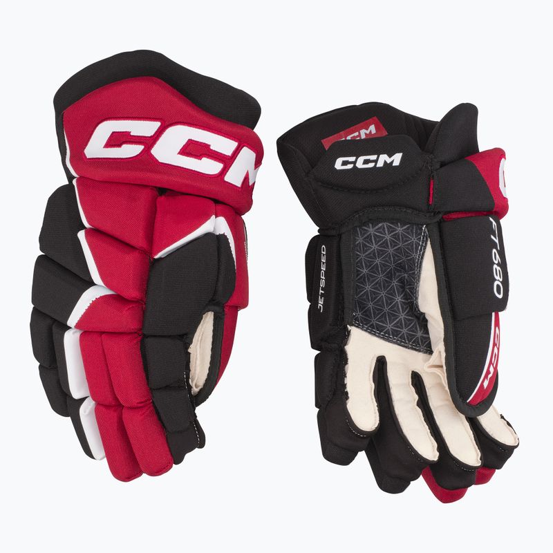 CCM JetSpeed Hockeyhandschuhe FT680 SR schwarz/rot/weiß 2