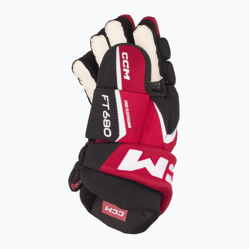 CCM JetSpeed Hockeyhandschuhe FT680 SR schwarz/rot/weiß 3