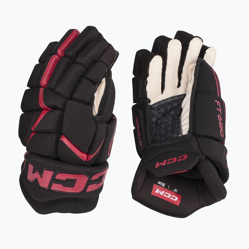 CCM JetSpeed Hockeyhandschuhe FT680 SR schwarz/rot