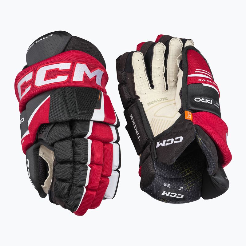 CCM Tacks XF Pro SR Hockeyhandschuhe schwarz/rot/weiß 2