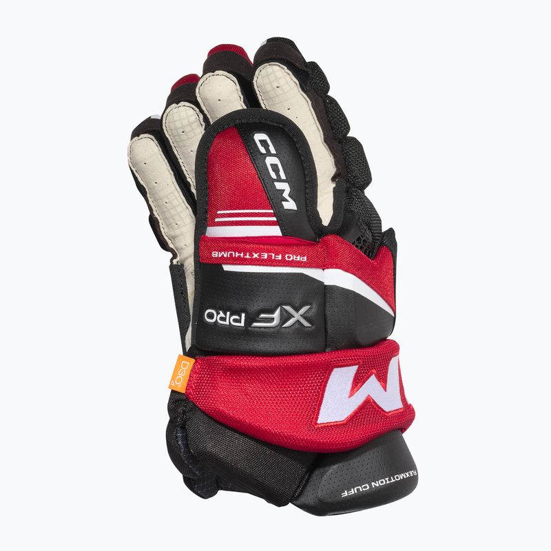 CCM Tacks XF Pro SR Hockeyhandschuhe schwarz/rot/weiß 3