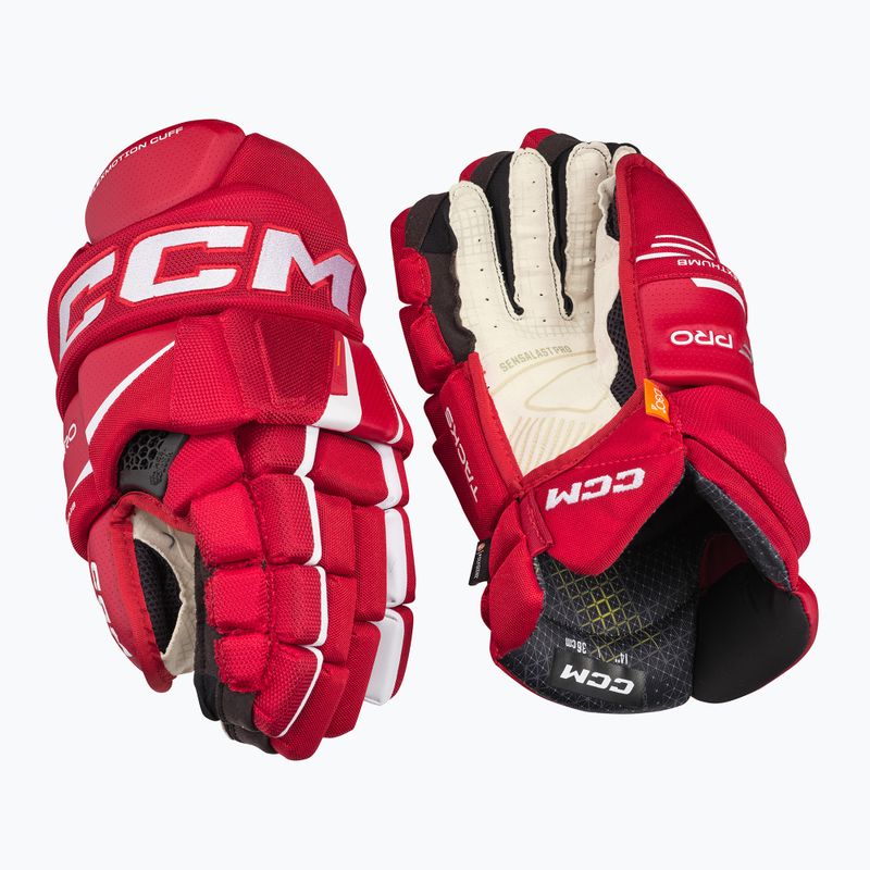 CCM Tacks XF Pro SR rot/weiße Hockeyhandschuhe 2