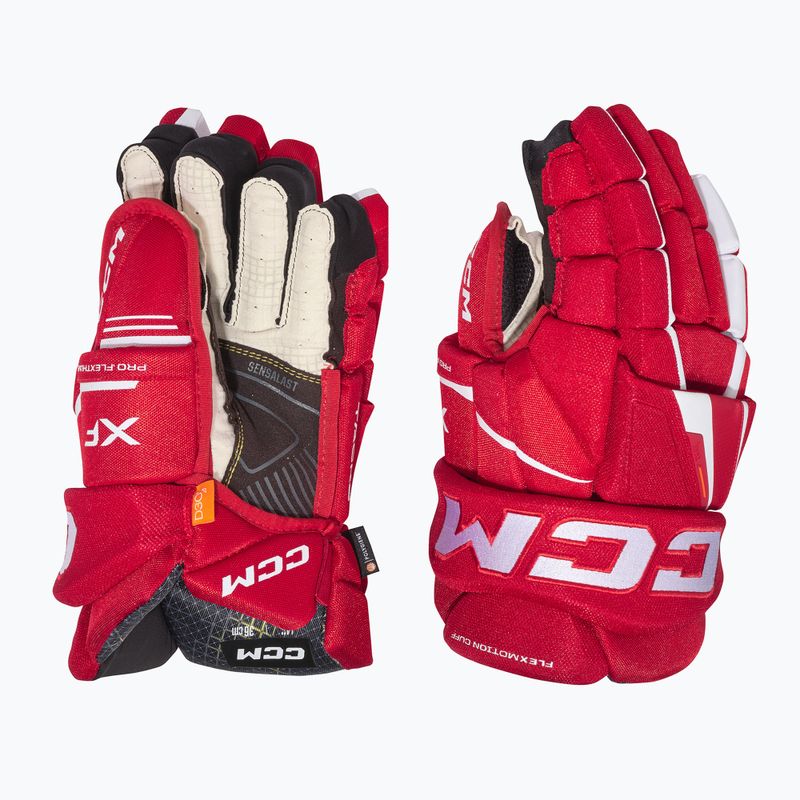 CCM Tacks XF SR rot/weiße Hockeyhandschuhe