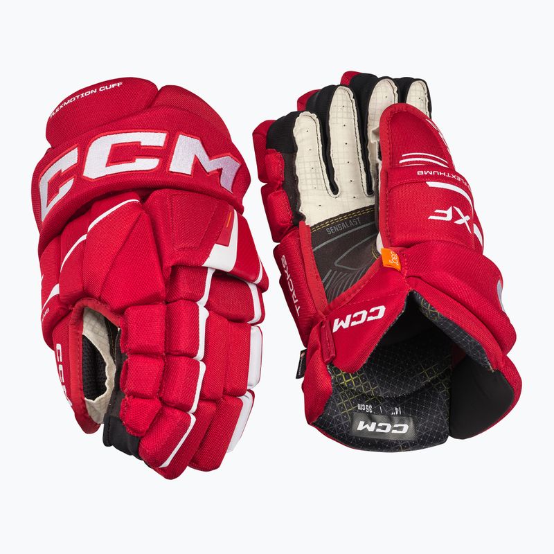 CCM Tacks XF SR rot/weiße Hockeyhandschuhe 2