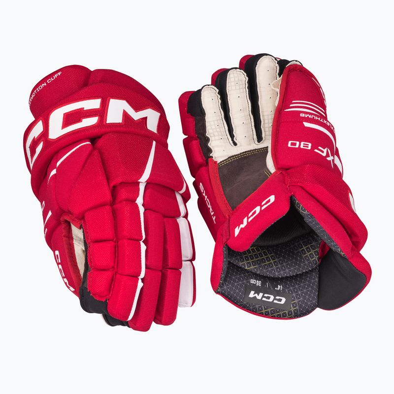 CCM Tacks XF80 SR rot/weiße Hockeyhandschuhe 2
