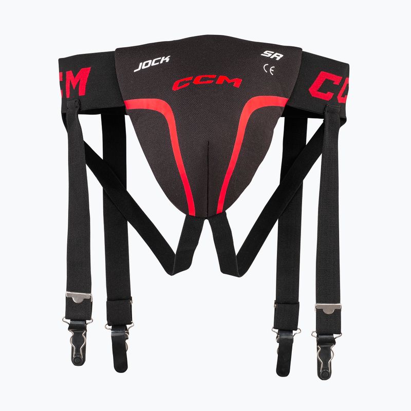 Kinder-Leistenschutz CCM Jock Combo YTH black/red