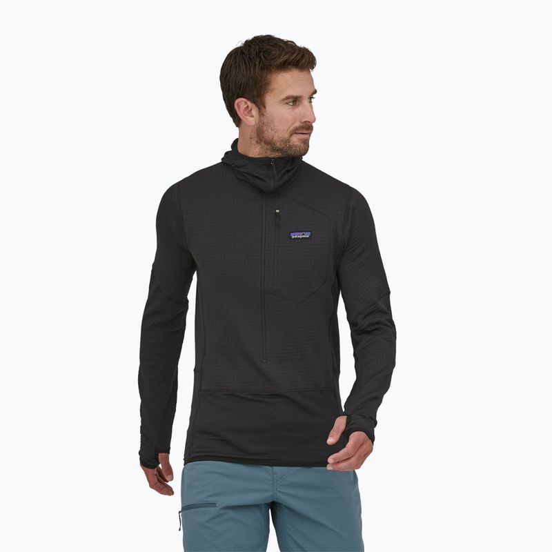 Herren-Trekking-Sweatshirt R1 Pullover Hoody schwarz