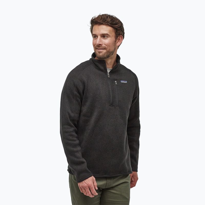 Herren Patagonia Better Sweater 1/4 Zip Fleece-Sweatshirt schwarz