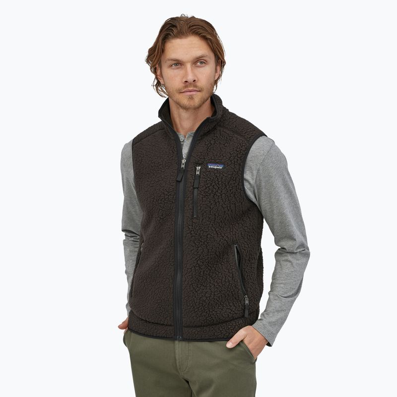 Herren Patagonia Retro Pile Fleece ärmellos schwarz