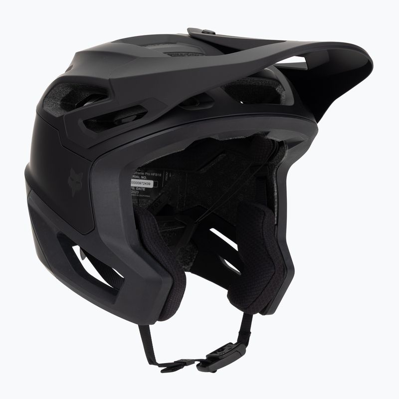 Fox Racing Droframe Pro mattschwarzer Fahrradhelm