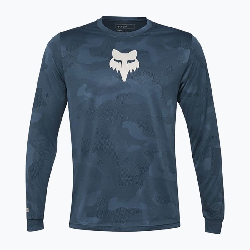 Herren Radfahren Longsleeve Fox Racing Ranger Tru Dri dunkel Vintage blau