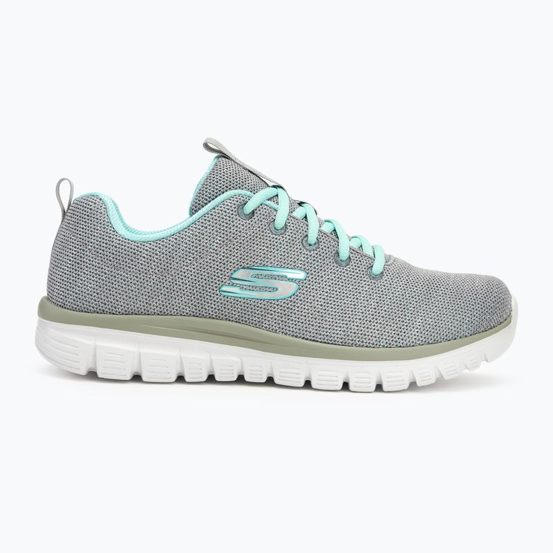 SKECHERS Graceful Twisted Fortune Damen Trainingsschuhe grau/mint 2