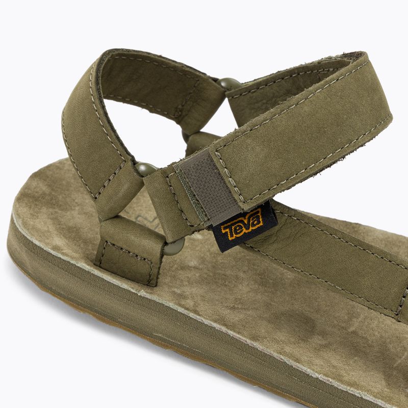 Herren Teva Original Universal Leder gebrannt oliv Wandersandalen 8