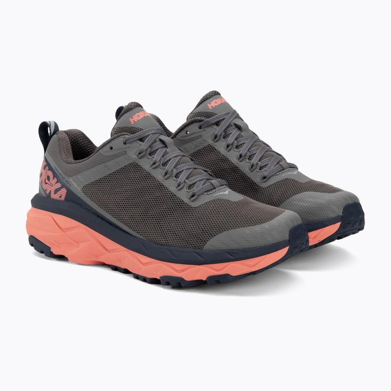 Damen Laufschuhe HOKA Challenger ATR 5 Holzkohle grau/fusion coral 4