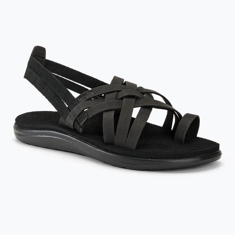Teva Voya Riemchen Leder Damen Sandalen schwarz