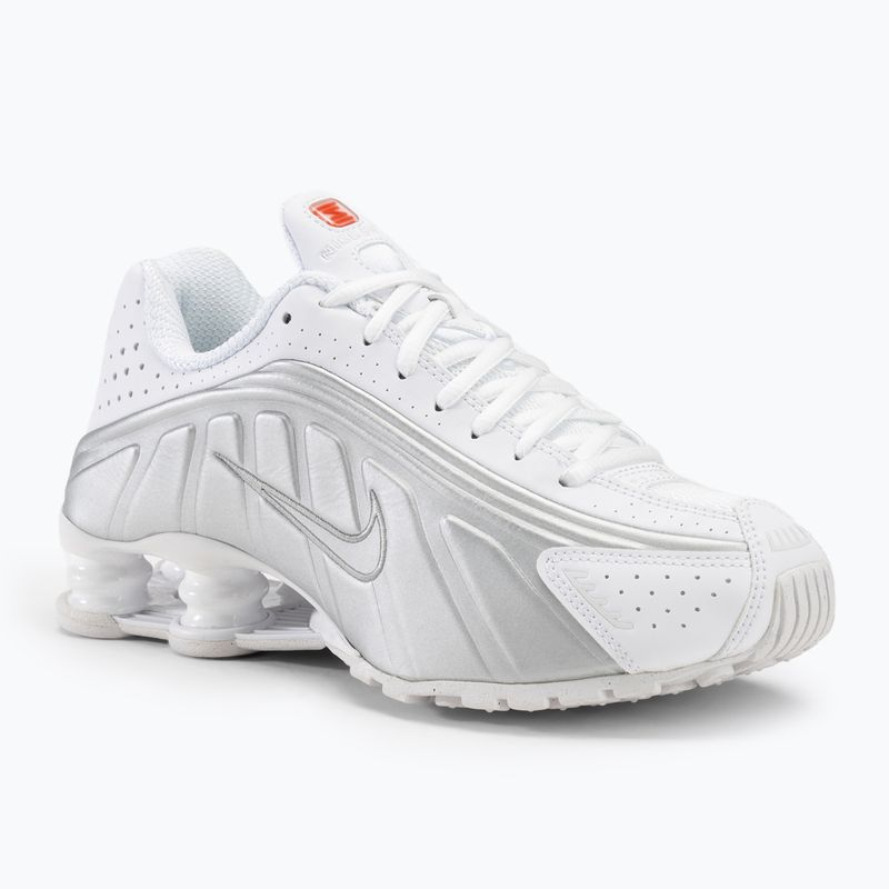 Nike Shox R4 Damen Schuhe Weiß/Metallsilber/Max Orange