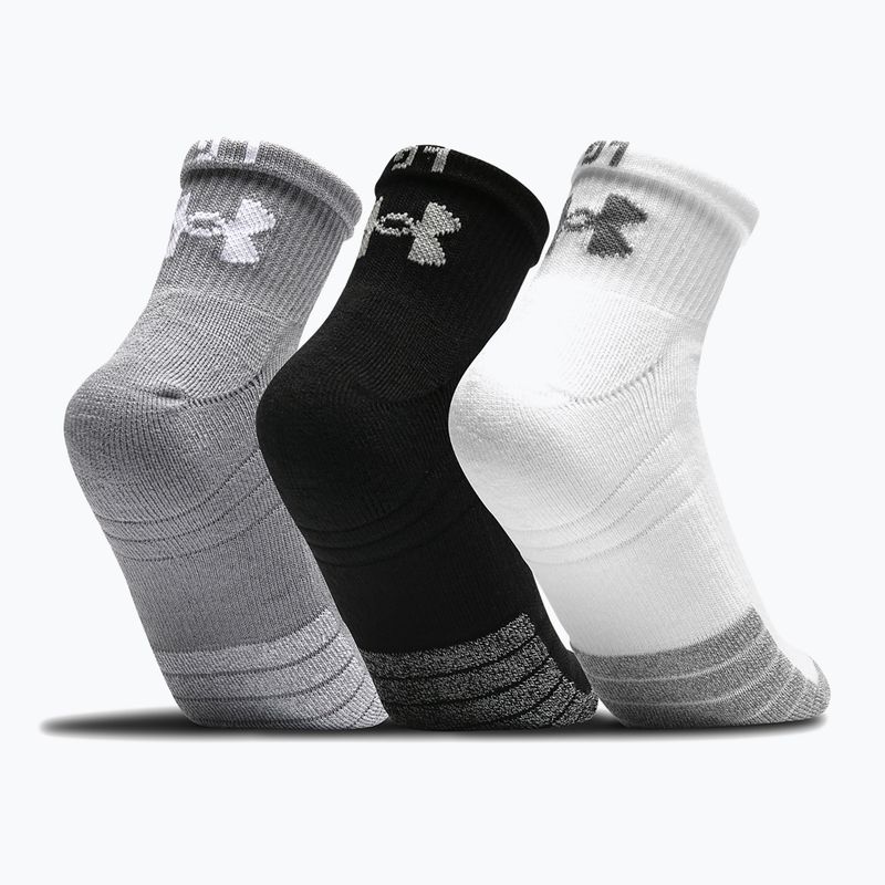 Under Armour Heatgear Quarter Sportsocken 3 Paar grau/schwarz/weiß 1353262 2