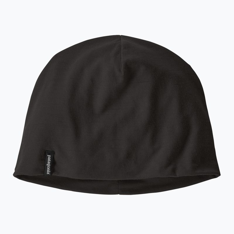 Patagonia Overlook Merinowolle Liner Beanie schwarz
