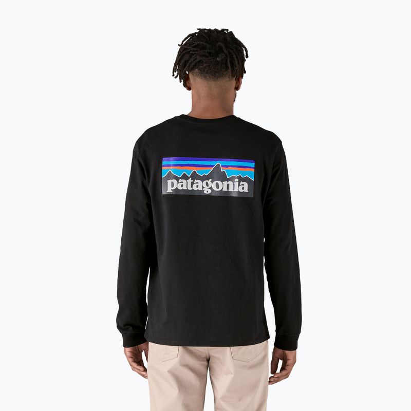 Patagonia P-6 Logo Responsibili Herren-Trekking-Longsleeve schwarz 3