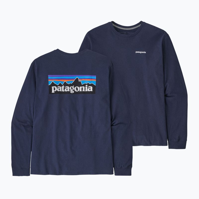 Herren Patagonia P-6 Logo Responsibili klassisch navy trekking Longsleeve 3