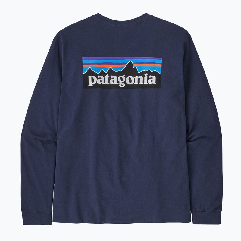 Herren Patagonia P-6 Logo Responsibili klassisch navy trekking Longsleeve 5