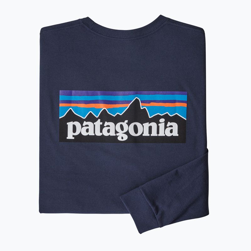 Herren Patagonia P-6 Logo Responsibili klassisch navy trekking Longsleeve 6