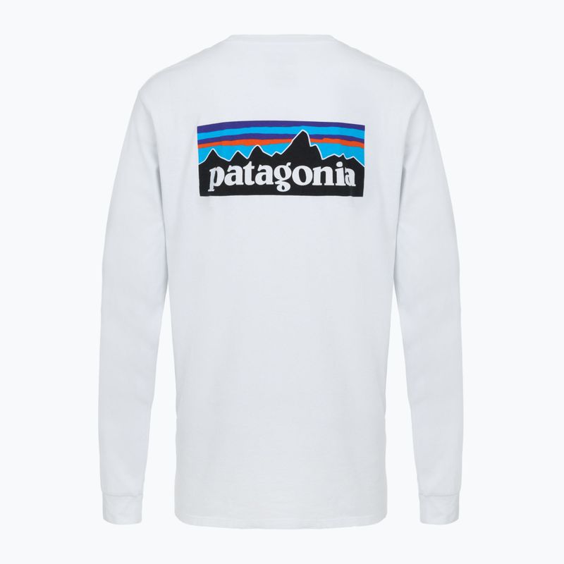 Herren Patagonia P-6 Logo Responsibili Longsleeve weiß 2