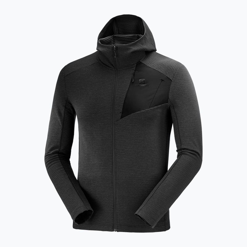 Herren Fleece-Sweatshirt Salomon Outline FZ Hoodie schwarz LC13683