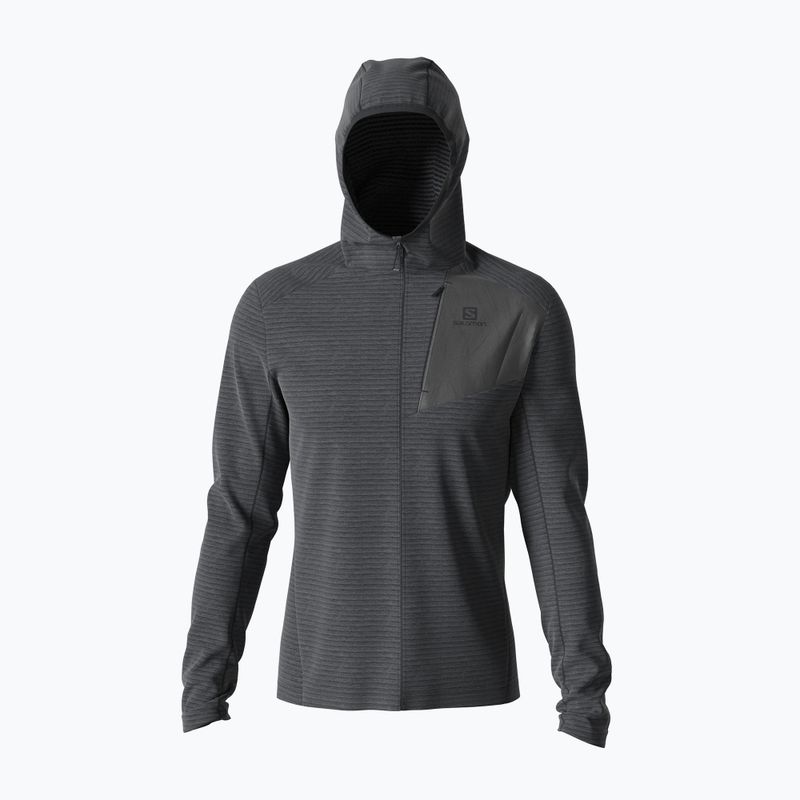 Herren Fleece-Sweatshirt Salomon Outline FZ Hoodie schwarz LC13683 2