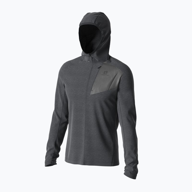 Herren Fleece-Sweatshirt Salomon Outline FZ Hoodie schwarz LC13683 4