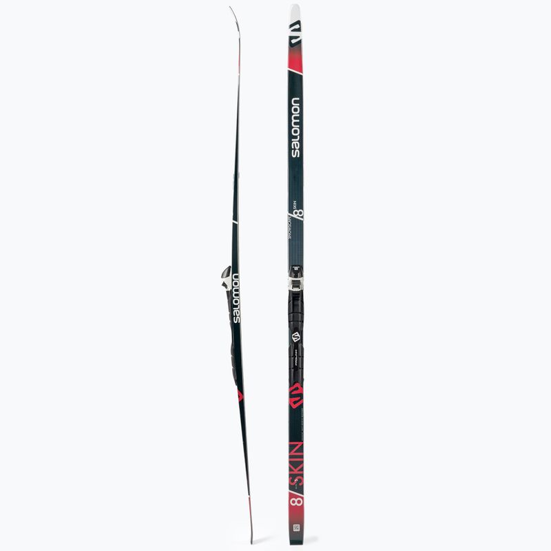 Langlaufski Salomon Snowscape 8 Skin + Prolink Auto schwarz-rot L413753PM 2