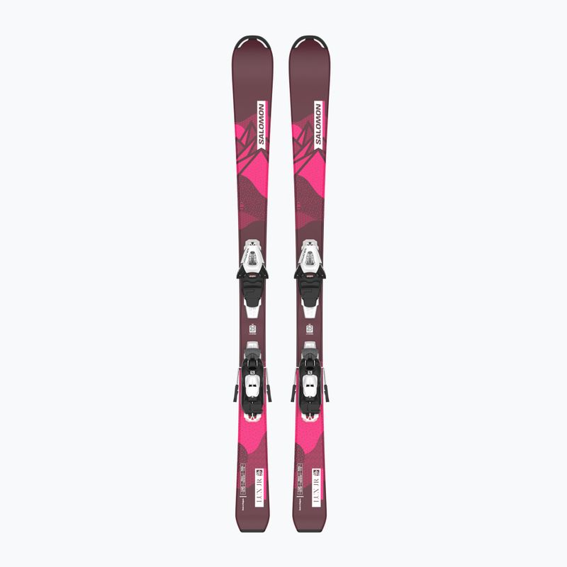 Kinder-Abfahrtsski Salomon Lux Jr S + C5 bordeau/pink 6