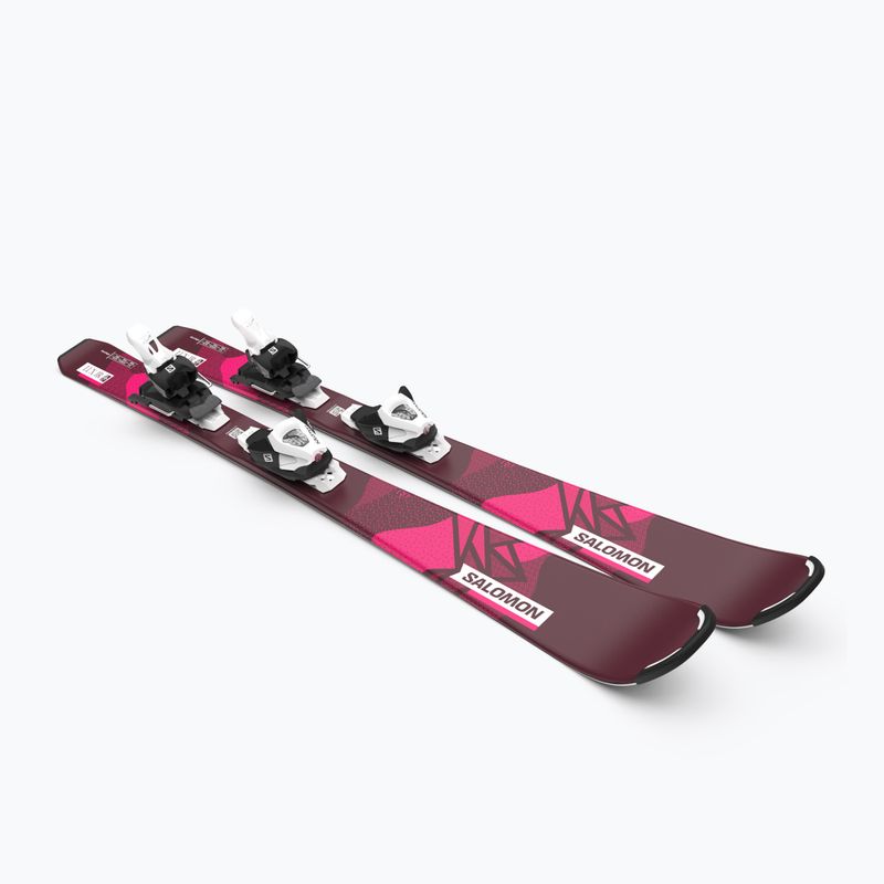 Kinder-Abfahrtsski Salomon Lux Jr S + C5 bordeau/pink 8