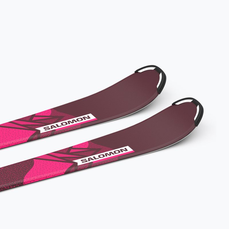 Kinder-Abfahrtsski Salomon Lux Jr S + C5 bordeau/pink 9