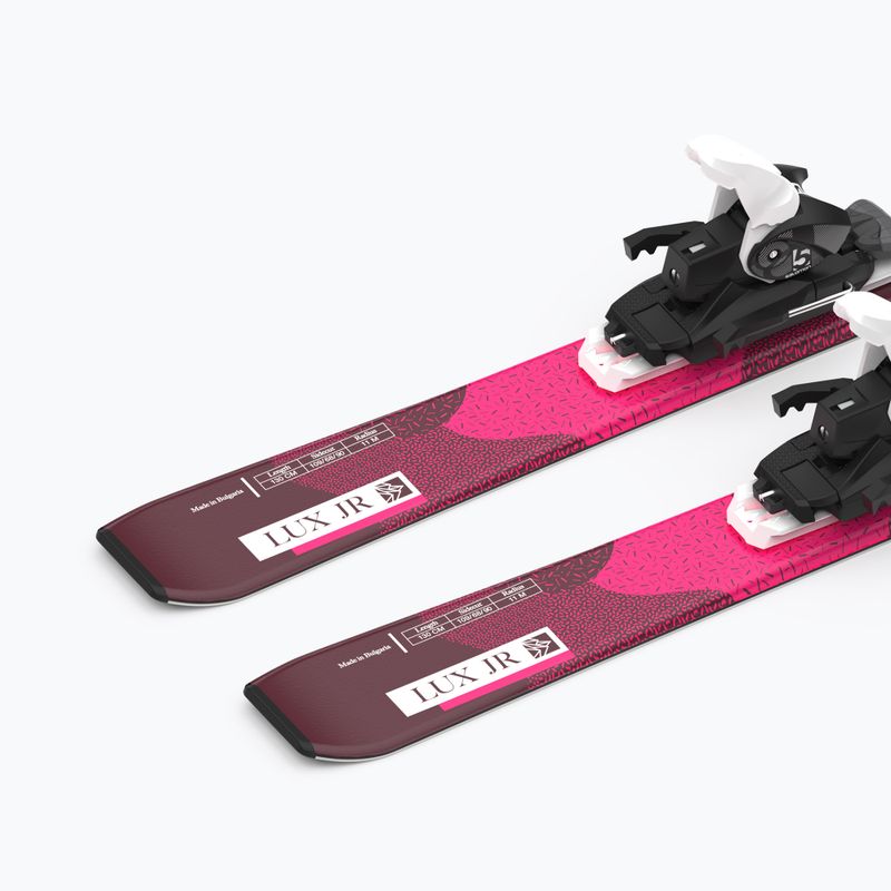 Kinder-Abfahrtsski Salomon Lux Jr S + C5 bordeau/pink 10