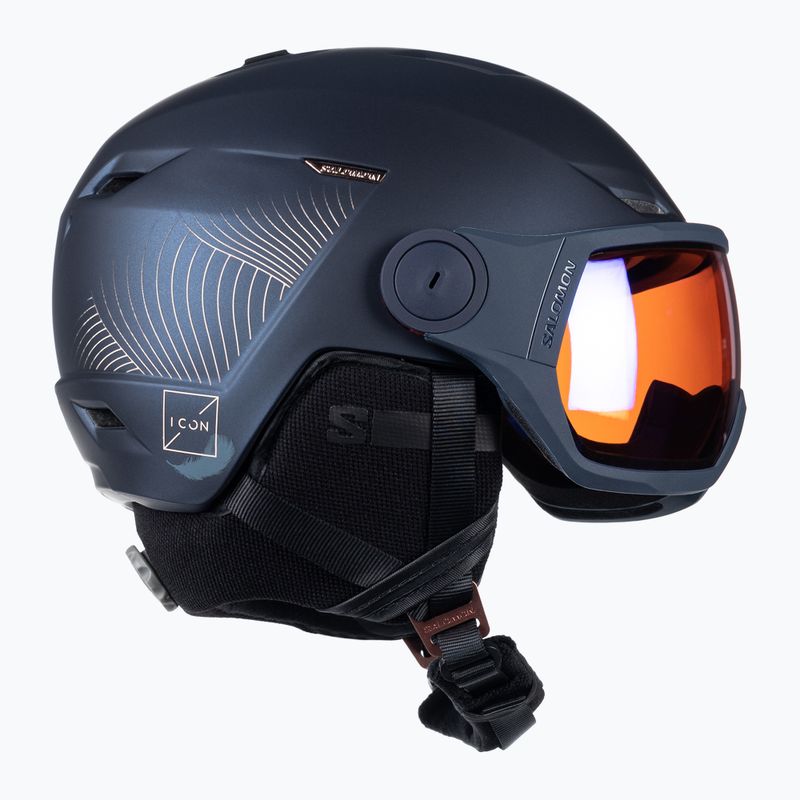 Skihelm Damen Salomon Icon LT Visor Photo Sigma S1-S3 dunkelblau L415298 4