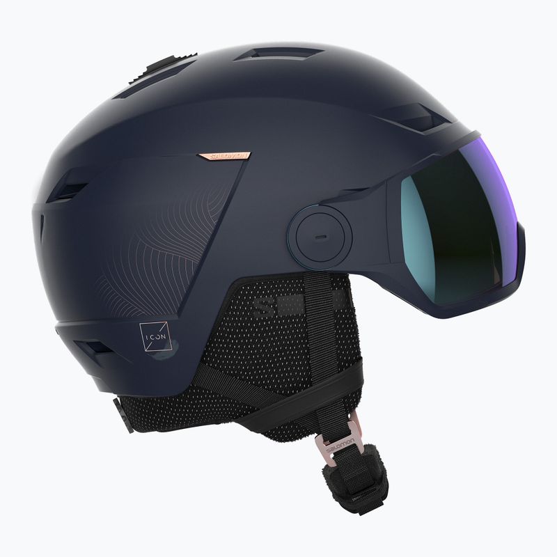 Skihelm Damen Salomon Icon LT Visor Photo Sigma S1-S3 dunkelblau L415298 10