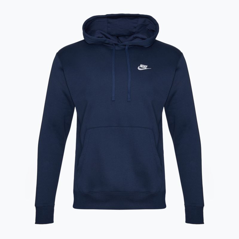 Nike Sportswear Club Fleece-Kapuzenpullover für Männer Mitternachtsmarine/Mitternachtsmarine/Weiß