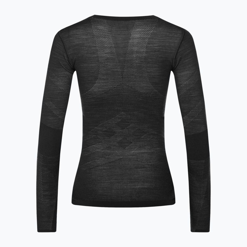 Damen Smartwool Intraknit Merino 200 Crew Thermo-T-Shirt schwarz 19284 2