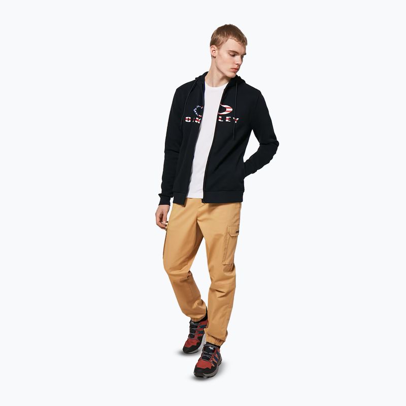 Herren Oakley Bark 2.0 Hoodie FZ schwarz/amerikanische Flagge Sweatshirt 5