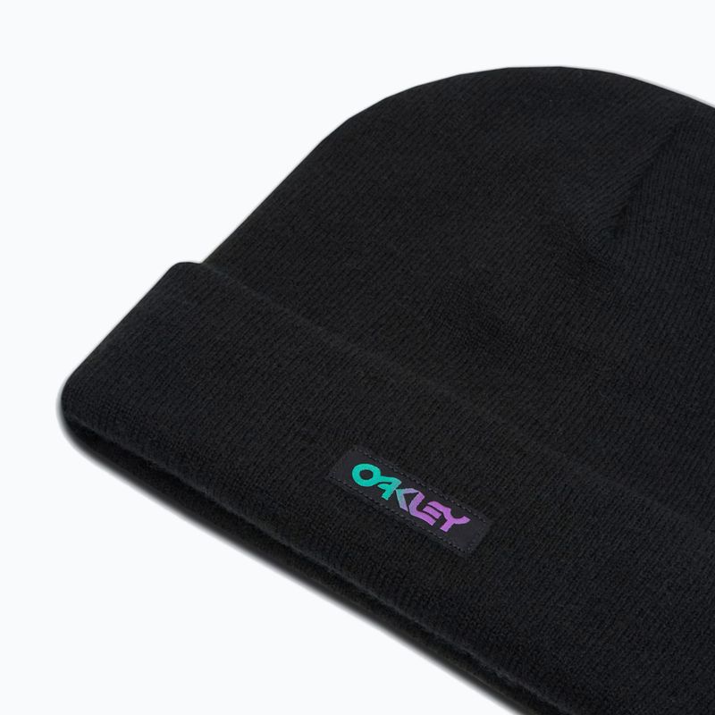 Wintermütze Oakley B1B Gradient Patch Beanie blackout 3