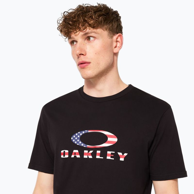 Herren Oakley O Bark 2.0 T-Shirt schwarz/amerikanische Flagge 5
