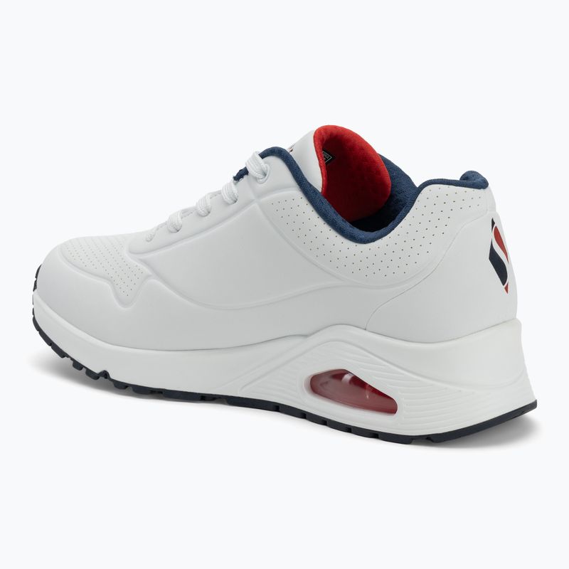 Schuhe Damen SKECHERS Uno Stand On Air white durabuck/navy/red trim/mesh 3