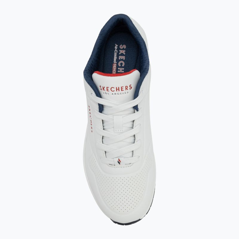 Schuhe Damen SKECHERS Uno Stand On Air white durabuck/navy/red trim/mesh 5