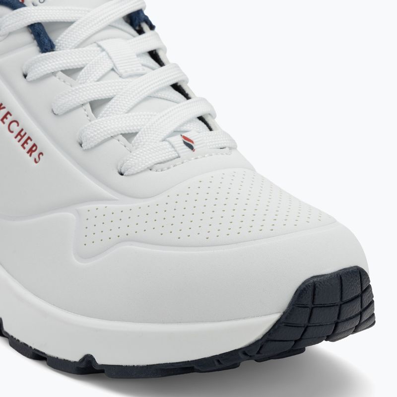 Schuhe Damen SKECHERS Uno Stand On Air white durabuck/navy/red trim/mesh 7