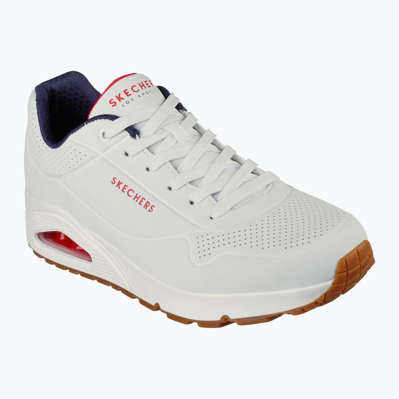 Schuhe Herren SKECHERS Uno Stand On Air white/navy/red 8